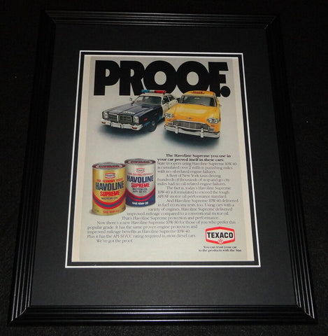 1981 Texaco Havoline Motor Oil 11x14 Framed ORIGINAL Vintage Advertisement 