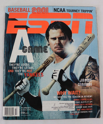 Apr 2 2001 ESPN Magazine Jason Giambi Barry Bonds