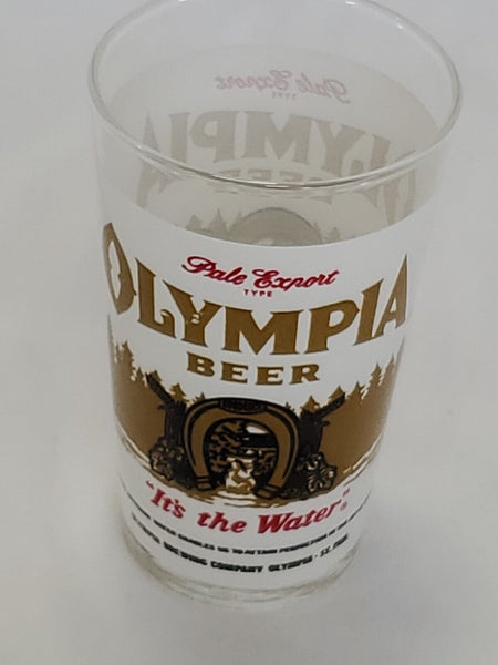 VINTAGE Olympia Beer It's in the Water 12 oz Glass