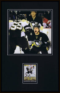 Sidney Crosby Framed 11x17 Photo + 2005 Upper Deck Rookie Card Display