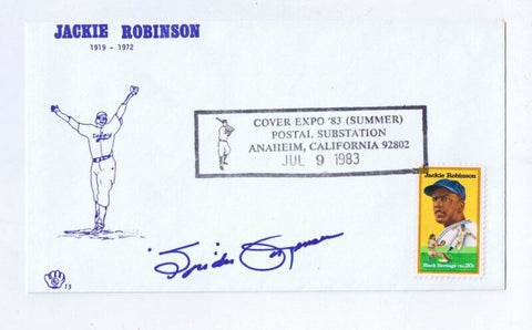 Spider Jorgensen Signed 1983 FDC w/ Jackie Robinson Stamp Dodgers