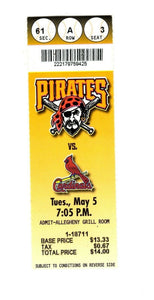 May 5 1998 St Louis Cardinals @ Pittsburgh Pirates Ticket Mark McGwire