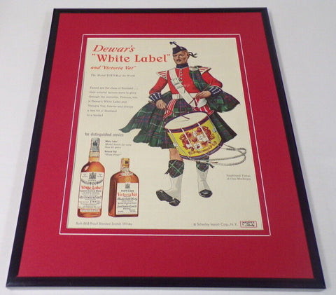 1951 Dewar's White Label Whisky Framed 11x14 ORIGINAL Vintage Advertisement C