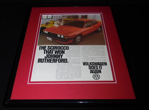 Johnny Rutherford 1981 VW Volkswagen 11x14 Framed ORIGINAL Vintage Advertisement