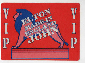 Elton John 1995 Made in England Backstage Pass VIP