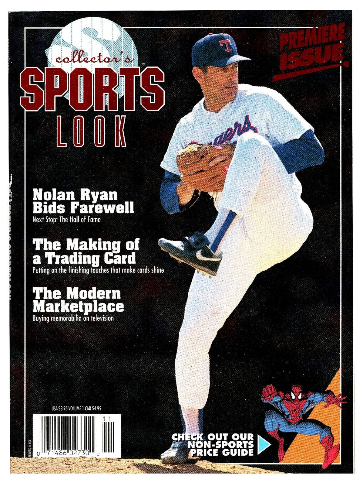 Nov 1993 Collector's Sportslook Magazine #1 Nolan Ryan Spider-Man