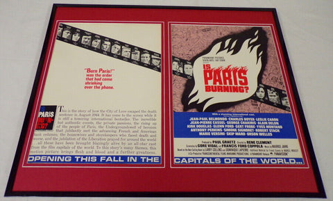 1966 Is Paris Burning? 16x20 Framed ORIGINAL Industry Advertisement JP Belmondo