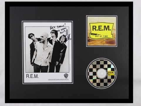 Mike Mills Signed Framed 16x20 REM CD & Photo Display