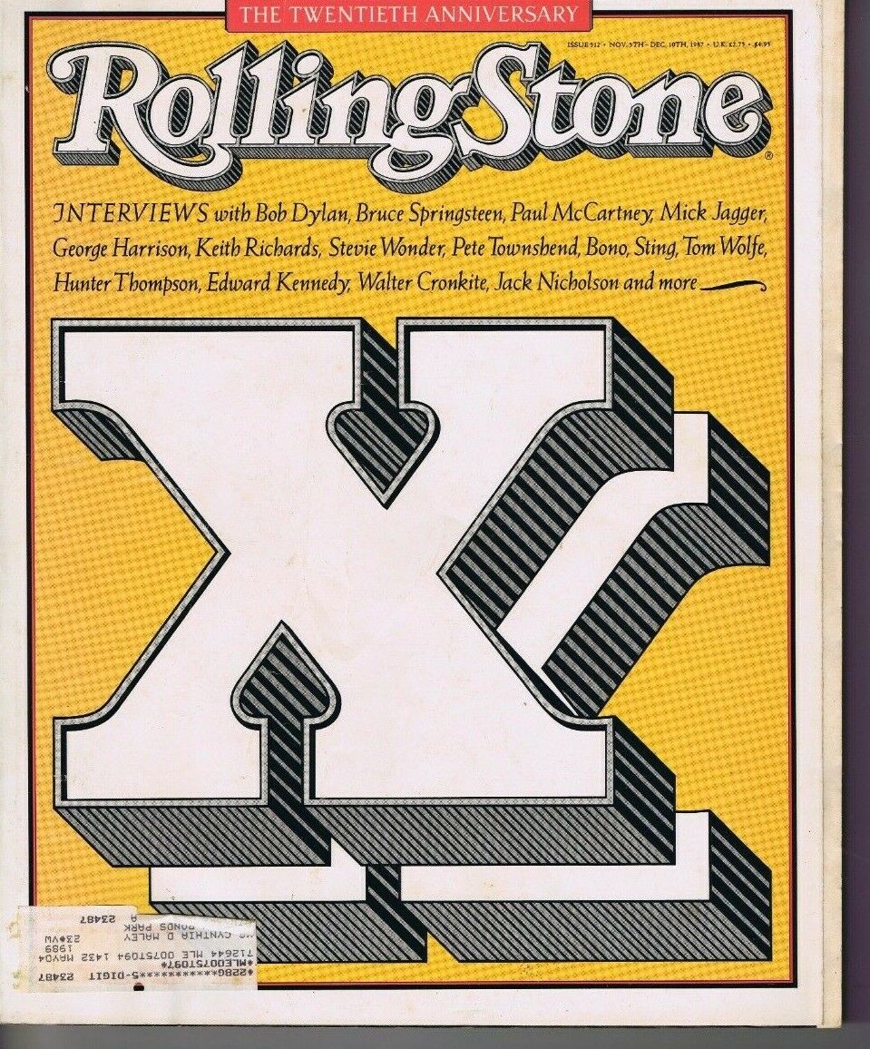 VINTAGE Nov 5 1987 Rolling Stone Magazine #512 20th Anniversary Issue