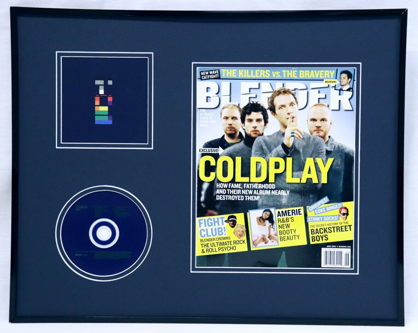 Coldplay 16x20 Framed 2005 Blender Magazine & X&Y CD Display