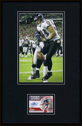 Lee Evans THE DROP Signed Framed Rookie Card & Photo Display TOPPS Ravens