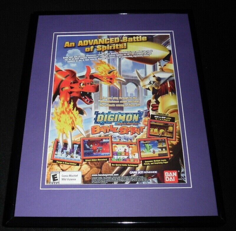 Digimon Battle Spirit 2003 Game Boy Framed 11x14 ORIGINAL Advertisement 