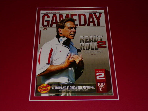 2009 Alabama vs FIU Framed 16x20 Stadium Photo & Replica Program Cover Set 