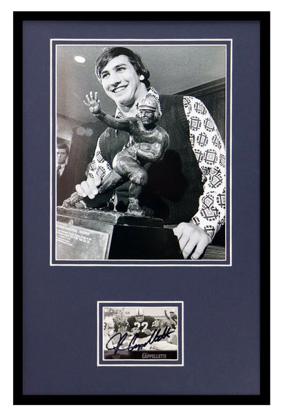 John Cappelletti Signed Framed 11x17 Photo Display Penn State Heisman