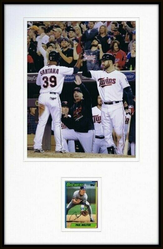 Paul Molitor Signed Framed 11x17 Photo Display Twins Brewers