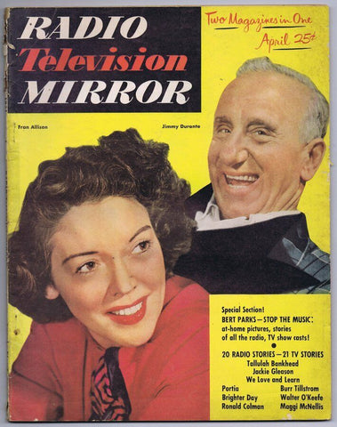 ORIGINAL Vintage April 1951 Radio TV Mirror Magazine Jimmy Durante Fran Allison