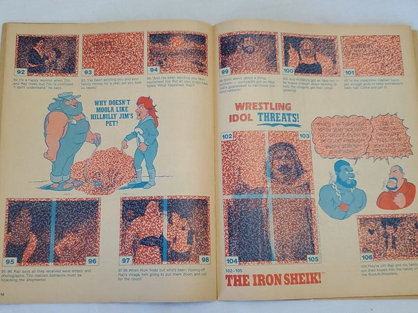 VINTAGE 1986 WWF Hulk Hogan Rock n Wrestling Sticker Book w/ 6 stickers