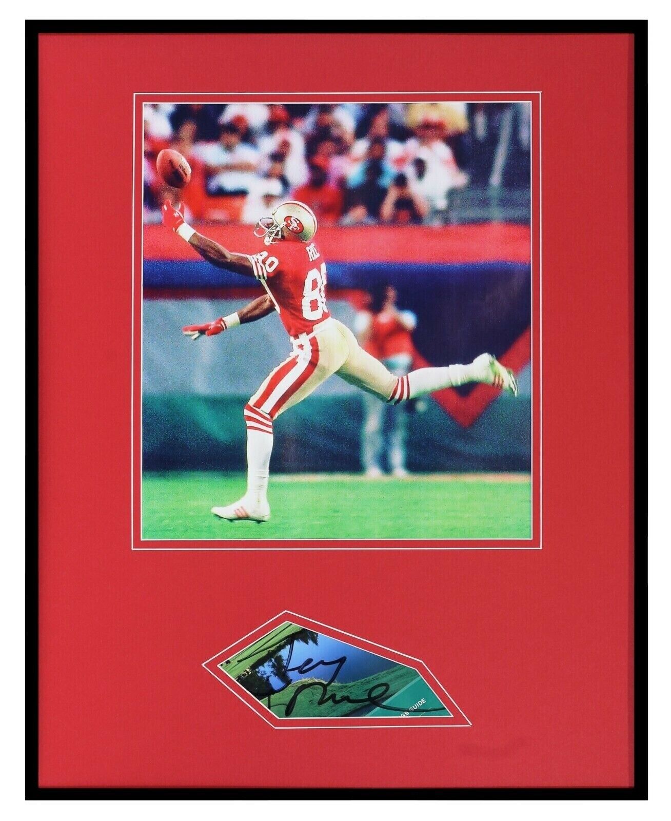 Jerry Rice Signed Framed 16x20 Photo Display JSA San Francisco 49ers