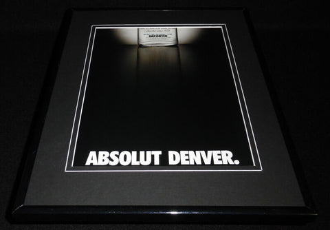 2001 Absolut Denver Vodka Framed 11x14 ORIGINAL Advertisement