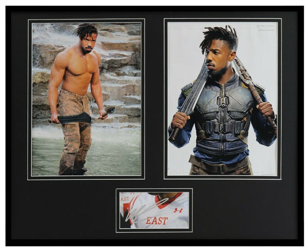 Michael B. Jordan Signed Framed 16x20 JSA Black Panther Killmonger Photo Display