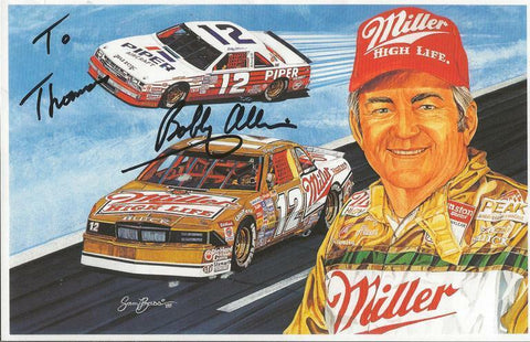 Bobby Allison Signed 5.5x8.5 Miller High Life Racing Photo