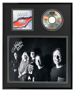 Chris Slade Signed Framed 16x20 Photo & AC/DC Razors Edge CD Display