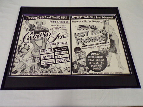 1957 Hot Rod Rumble / Calypso Joe 16x20 Framed ORIGINAL Industry Advertisement 