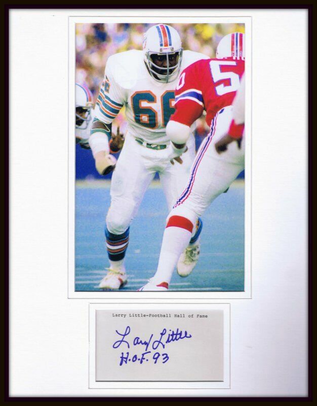 Larry Little Signed Framed 11x14 Photo Display 17-0 Miami Dolphins