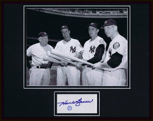 Hank Bauer Signed Framed 11x14 Photo Poster Display Yankees