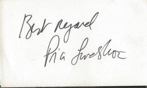 Pia Lindstrom Signed 3x5 Index Card B