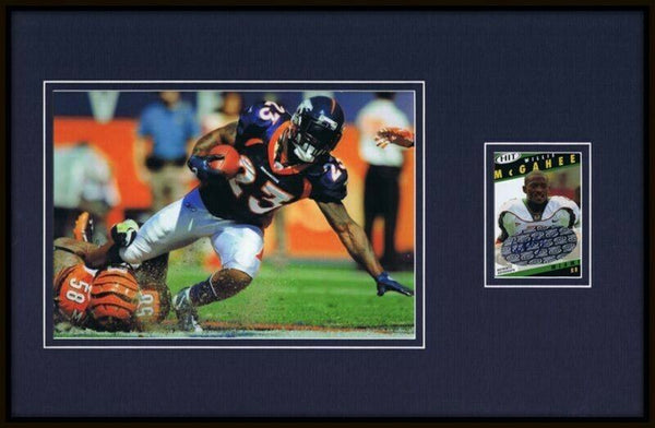 Willie McGahee Signed Rookie Card & Photo Framed 11x17 Display SAGE Broncos