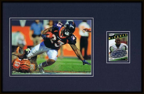 Willie McGahee Signed Rookie Card & Photo Framed 11x17 Display SAGE Broncos