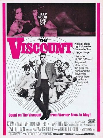 The Viscount ORIGINAL Vintage 1967 9x12 Industry Ad Kerwin Mathews