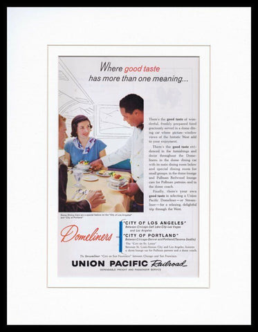 1960 Union Pacific Railroad Framed 11x14 ORIGINAL Vintage Advertisement 