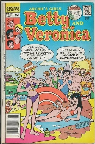 Betty and Veronica #344 ORIGINAL Vintage 1988 Archie Comics GGA Bikini