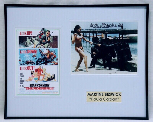 Martine Beswick Signed Framed 16x20 Photo Set AW James Bond Thunderball