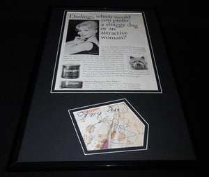 Eva Gabor Signed Framed 1965 Masterpiece Pipe Tobacco Advertising Set JSA