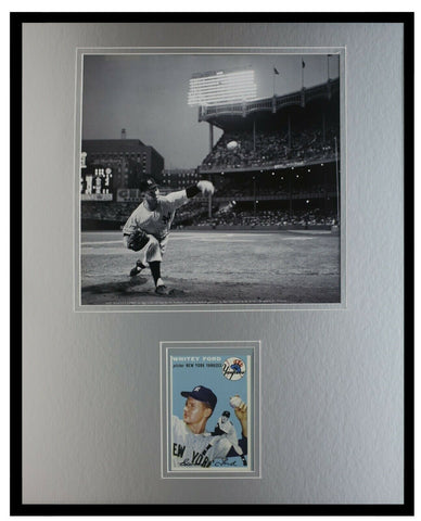 Whitey Ford 16x20 Framed 1954 Topps Reprint Card & Photo Display Yankees