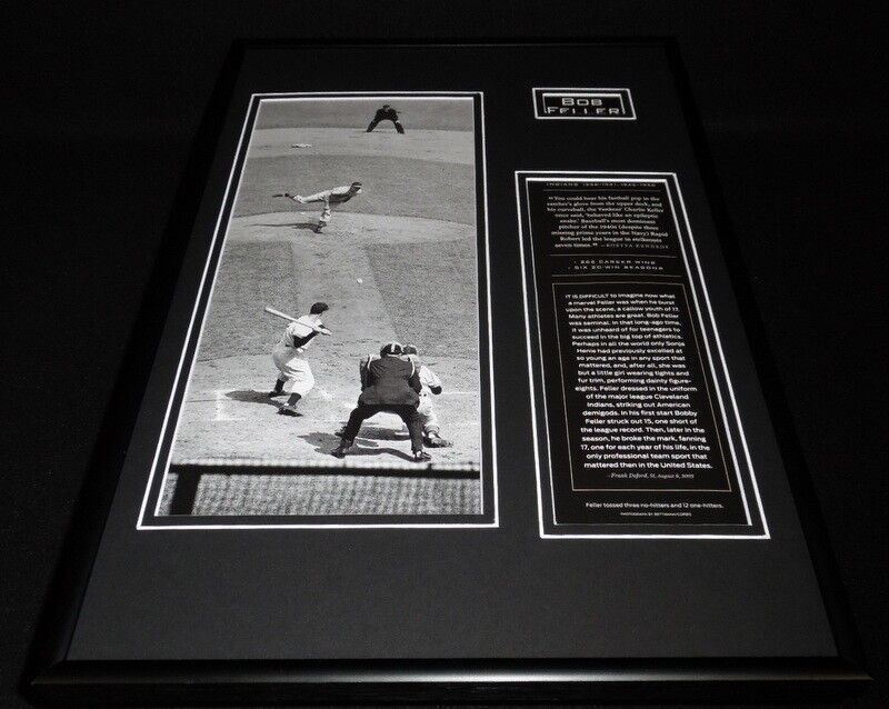 Bob Feller Framed 12x18 Photo Display Indians