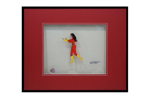 Friz Freleng Signed Framed 10x12 1979 Spider Woman Animation Cel w/ Hologram