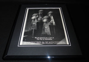 Hughes & Hatcher / Steelers Lombardi Trophies 1980 Framed ORIGINAL Advertisement