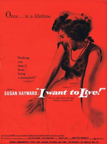 I Want to Live 1958 ORIGINAL Vintage 9x12 Industry Ad Susan Hayward