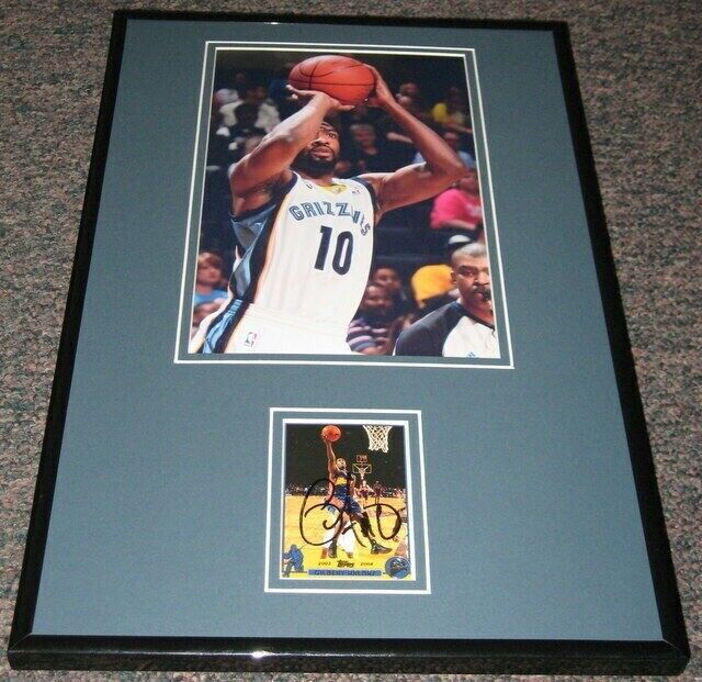 Gilbert Arenas Signed Framed 11x17 Photo Display Grizzlies