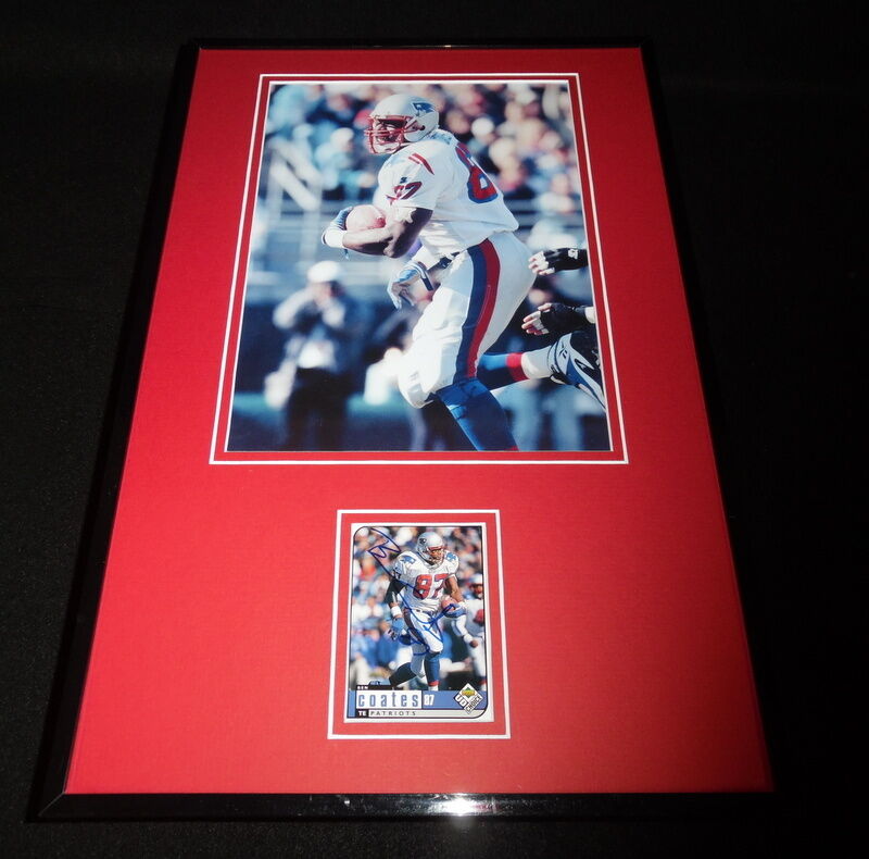 Ben Coates Signed Framed 11x17 Photo Display Patriots B