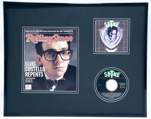 Elvis Costello 16x20 Framed Rolling Stone Cover & Spike CD Display