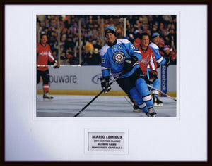 Mario Lemieux Penguins Winter Classic Alumni Game Framed 11x14 Photo Display 