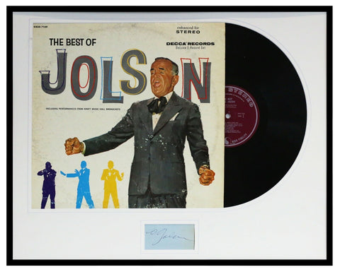 Al Jolson Signed Framed 16x20 Vintage Best Of Vinyl Record Album Display JSA