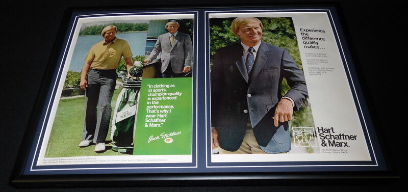 Jack Nicklaus 1981 Hart Schaffner & Marx Framed 12x18 Advertising Display