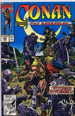 Conan the Barbarian #252 ORIGINAL Vintage 1991 Marvel Comics 