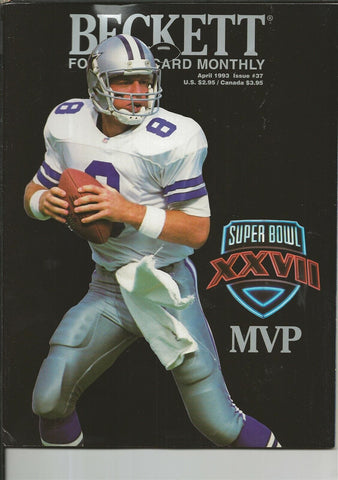 ORIGINAL Vintage Apr 1993 Beckett Football Card Magazine Troy Aikman